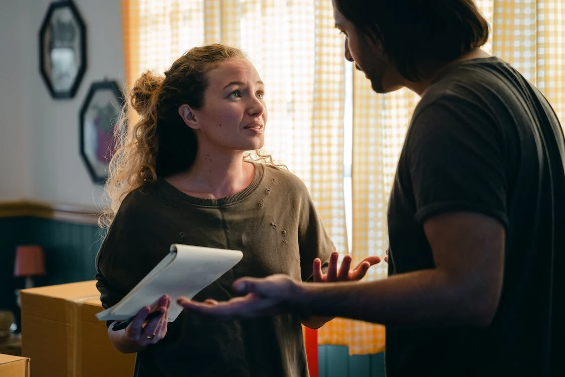 Girl and a guy talking